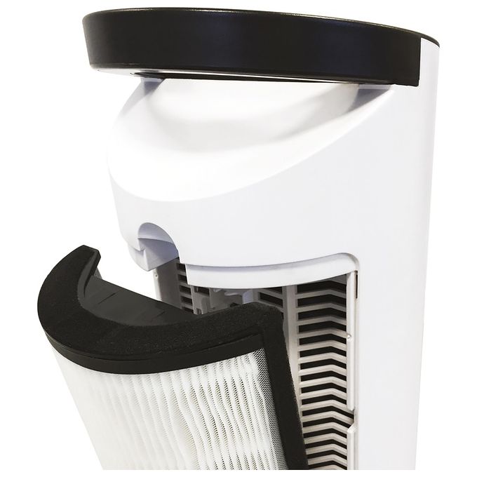 Argo Pury - Purificatore d'aria per ambienti fino a 30 m², filtrazione multistrato con HEPA 13, 60 dB, 3 velocita', timer e maniglia per il trasporto, Bianco-Nero