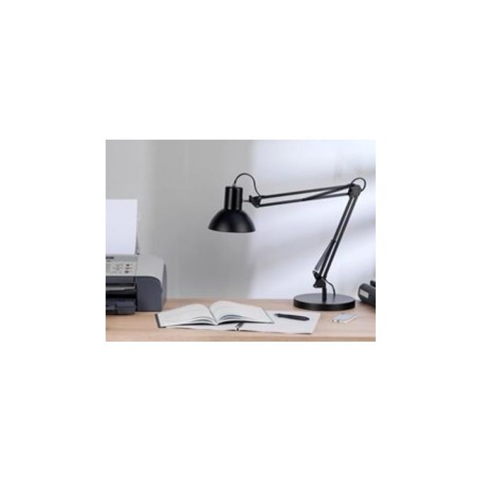 Unilux 400093600 Success 66 Lampada da Tavolo LED E27 11 W con Interruttore sul Cavo e Morsetto colore Nero