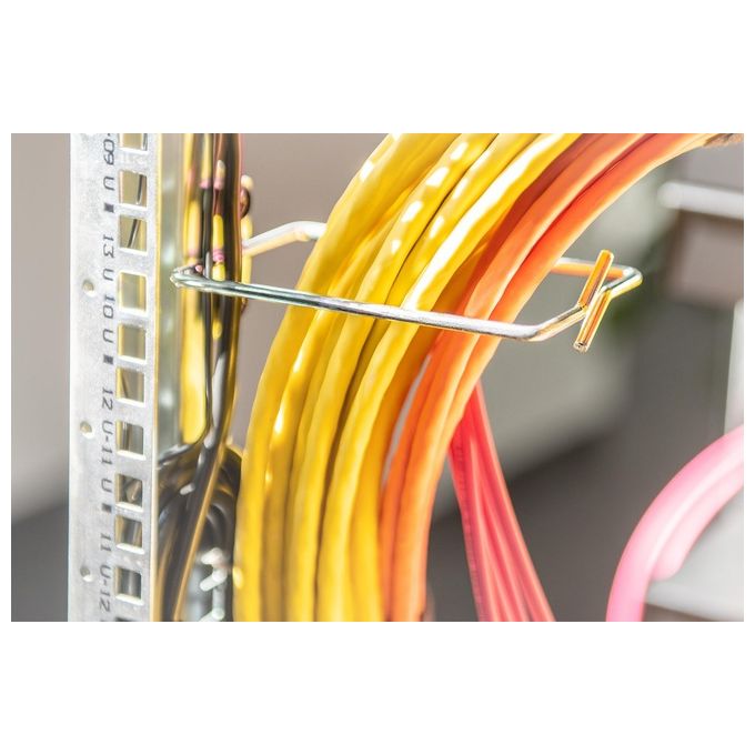 DIGITUS anello guidacavi zincato per rack 19 mm 80x80 entrata cavi anteriore attacco centrale