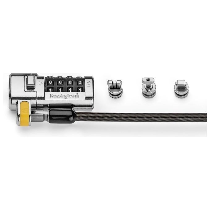 Kensington K68105EU ClickSafe Universale 3-in-1 Lucchetto per Laptop Serratura a Combinazione Cavo 1,8 m Acciaio al Carbonio Colore Nero