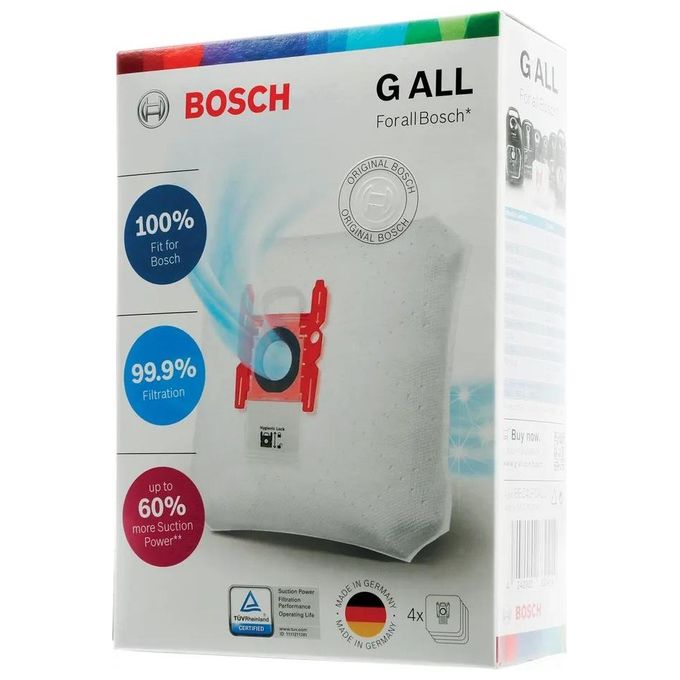 Siemens Sacchetti Aspirapolvere Cilindro Bianco 4pz Compatibili Bosch