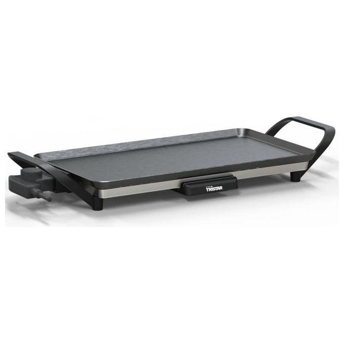 Tristar BP-2667 Slim M Piastra Grill Elettrica 46x26 cm 2000W Termostato Regolabile Maniglie Rimovibili colore Nero