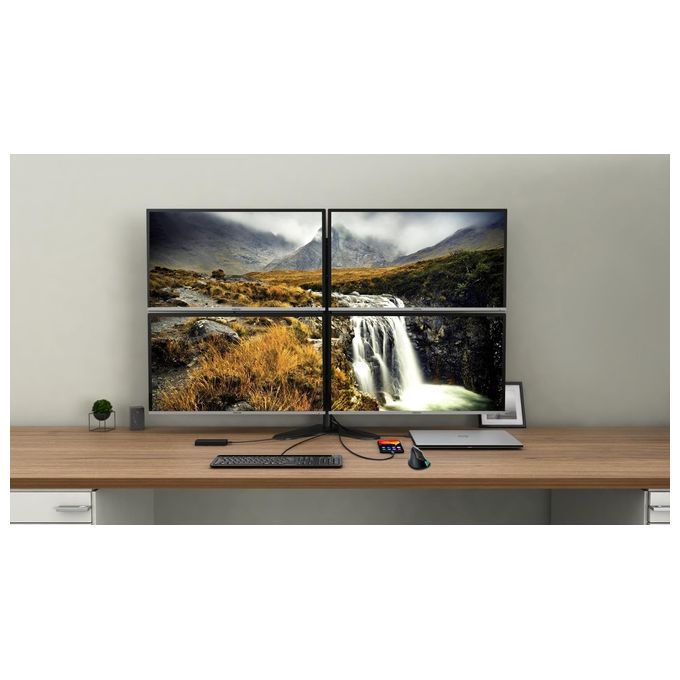 I-tec Docking Station USB-C 4 Monitor 2x HDMI 2x DisplayPort Power Delivery 85W Gigabit Ethernet 6x USB colore Nero