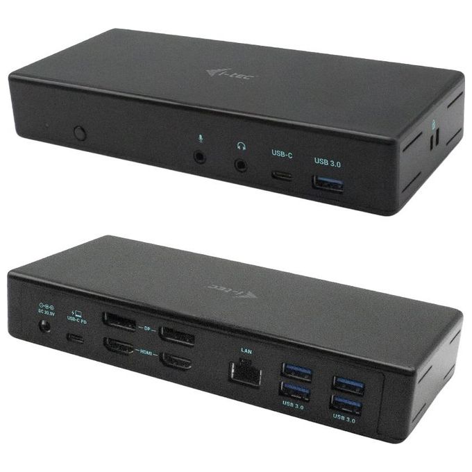 I-tec Docking Station USB-C 4 Monitor 2x HDMI 2x DisplayPort Power Delivery 85W Gigabit Ethernet 6x USB colore Nero