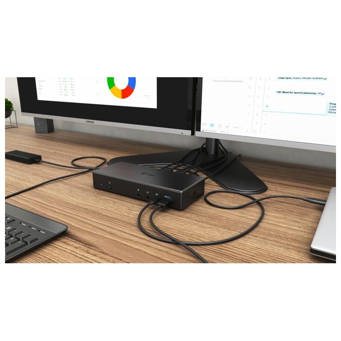 I-tec Docking Station USB-C 4 Monitor 2x HDMI 2x DisplayPort Power Delivery 85W Gigabit Ethernet 6x USB colore Nero