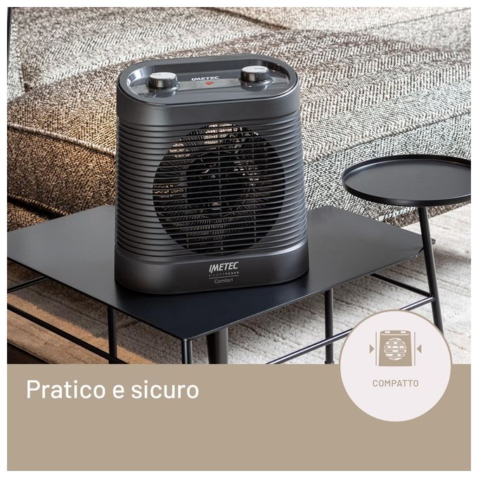 Imetec 4028 Silent Power Comfort Termoventilatore 2100 W 4 funzioni termostato antigelo colore Nero