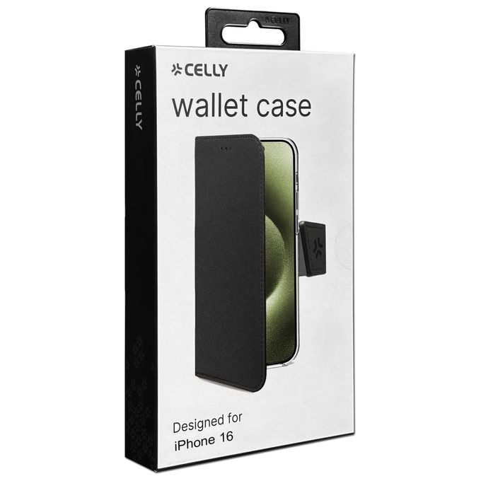 Celly Wally Case per iPhone 16 Nero