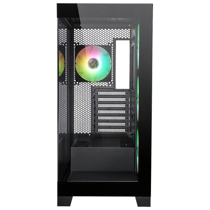 Itek ITGCASB45B SHOWBUI PC Case Tower Gaming ATX 4 Ventole ARGB 12cm 2xUSB3 Type-C Pannello Vetro Temperato colore Nero