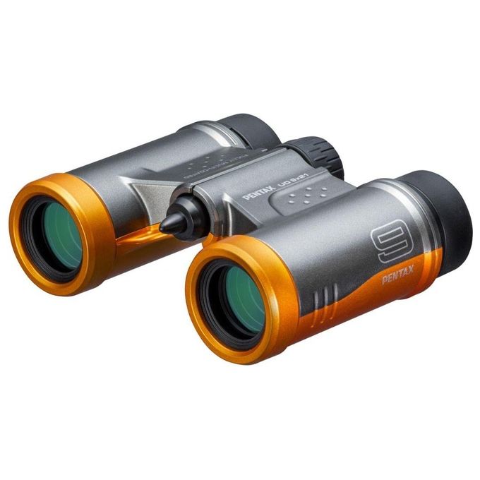 Pentax 61814 UD 9x21 Binocolo Ingrandimento 9x Diametro Obiettivo 21 mm Trattamento Ottico FMC colore Grigio Arancione
