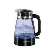 Russell Hobbs 26080-70 Classic Glass Bollitore Elettrico 1.7 L 2400 W Illuminazione Blu Base Girevole 360° Filtro Anticalcare colore Nero