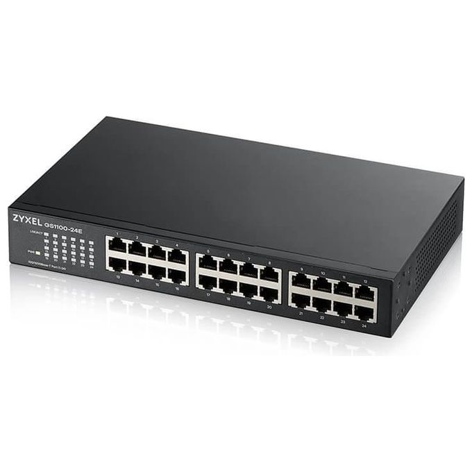 Zyxel GS1100-24E-EU0103F Switch Ethernet Non Gestito 24 Porte Gigabit 48 Gbit-s Fanless colore Nero