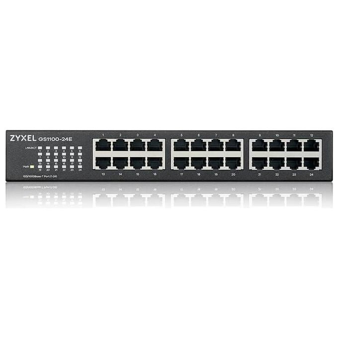 Zyxel GS1100-24E-EU0103F Switch Ethernet Non Gestito 24 Porte Gigabit 48 Gbit-s Fanless colore Nero