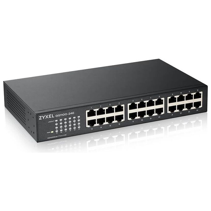Zyxel GS1100-24E-EU0103F Switch Ethernet Non Gestito 24 Porte Gigabit 48 Gbit-s Fanless colore Nero