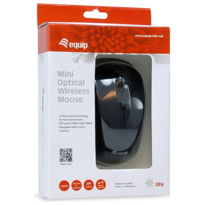 Conceptronic Mini Optical Wireless 1600DPI Mouse Black