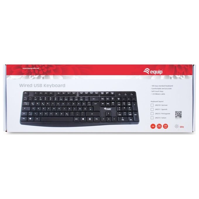 Conceptronic Tastiera Usb QWERTY Italiano Nero