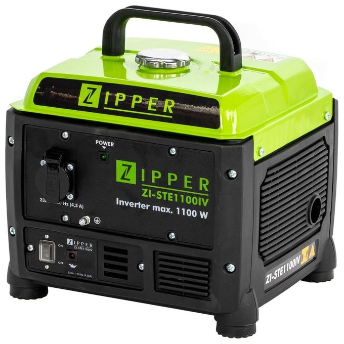 Zipper ZI-STE1100IV Generatore di corrente inverter 1100W 230V 4 tempi 12.8 Kg colore Nero