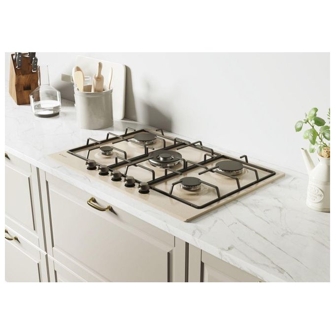 Candy CHW7AV4WGT Piano Cottura a Gas 74 cm 5 Zone Avena
