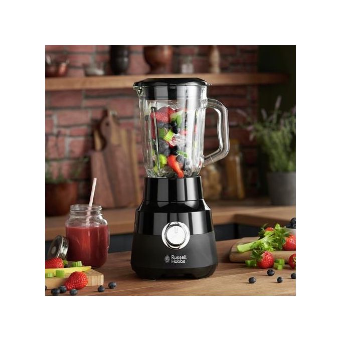 Russell Hobbs 24722-56 Frullatore da Tavolo 650 W 1,5 L 2 Velocita' Funzione Pulse Lama 4 Punte in Acciaio Inox colore Nero