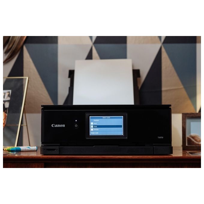 Canon TS8750 Stampante Multifunzione Inkjet 6 Inchiostri Separati Wi-Fi Touchscreen 4.3 Pollici Stampa Fronte Retro Automatica colore Nero