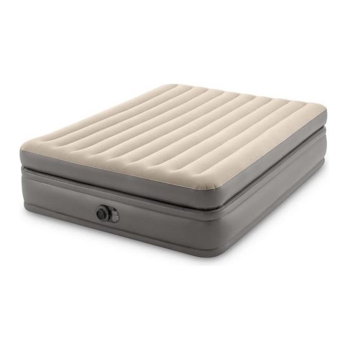 Intex 64164ND Dura-Beam Prime Comfort Materasso Gonfiabile Matrimoniale 152x203x51 cm Fiber-Tech Pompa Elettrica Integrata 272 Kg