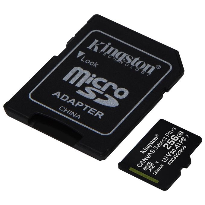 Kingston Canvas Select Plus SDCS2-256GB Scheda microSD Classe 10 con Adattatore SD Incluso, 256 GB