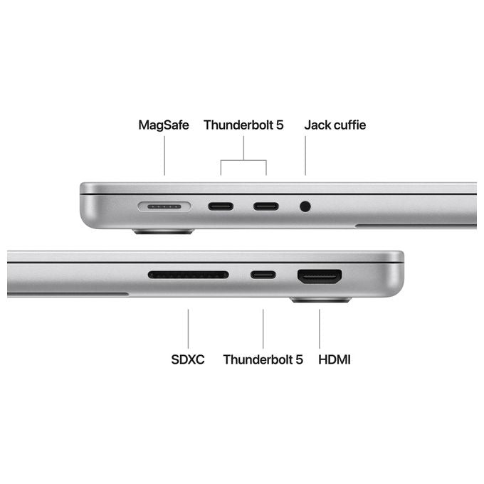 Apple MX2F3T-A MacBook Pro 14'' Portatile con chip M4 Pro CPU 14 core GPU 20 core 24 GB 1 TB SSD colore Argento