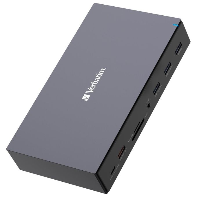 Verbatim 32172 CDS-17 Stazione di Docking USB-C 17 Porte HDMI 8K USB 10 Gbit-s RJ45 Gigabit SD microSD Alimentazione 100W colore Nero Grigio