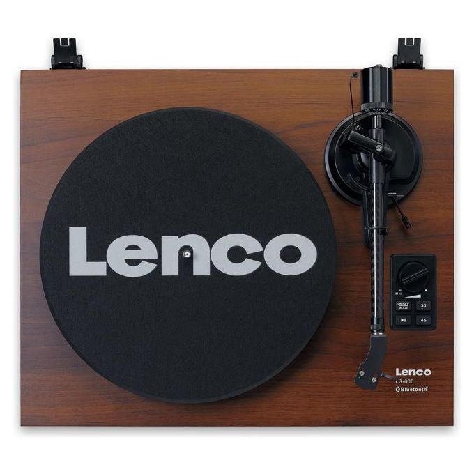 Lenco LS-600WA Giradischi a cinghia Bluetooth 5.0 amplificato 2x30W con altoparlanti colore Noce