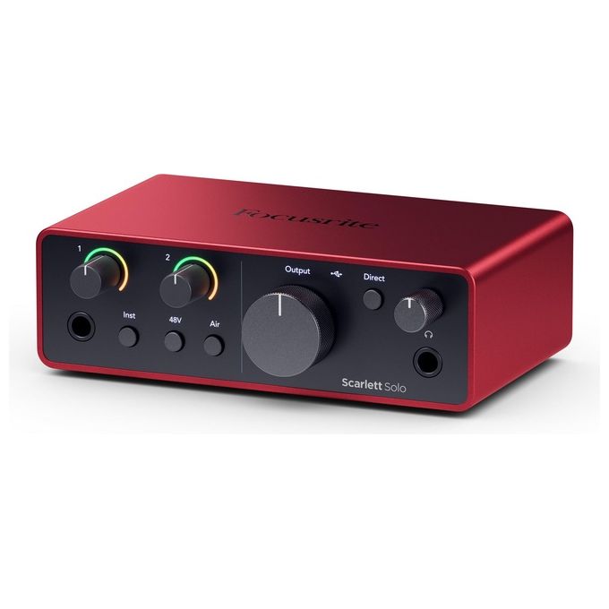 Focusrite MOSC0032 Scarlett Solo 4th Gen Interfaccia Audio USB-C 2 In 2 Out 24bit 192kHz 1 Preamplificatore colore Rosso e Nero