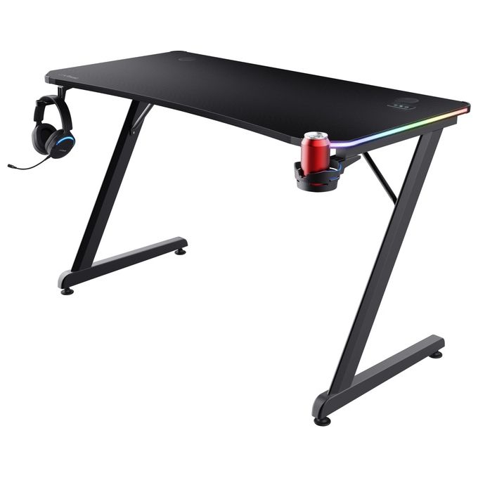 Trust GXT 709 Luminus Scrivania Gaming LED RGB 10 Modalita' Colore Nero