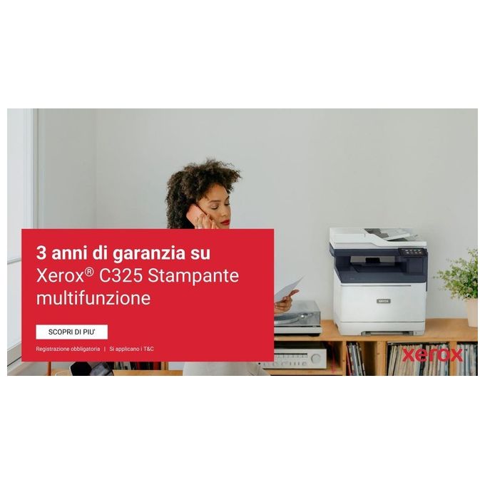 Xerox C320V_DNI C320 Stampante Laser a Colori A4 35 ppm Fronte Retro Automatica Wi-Fi Ethernet Touchscreen 2,8'' colore Bianco