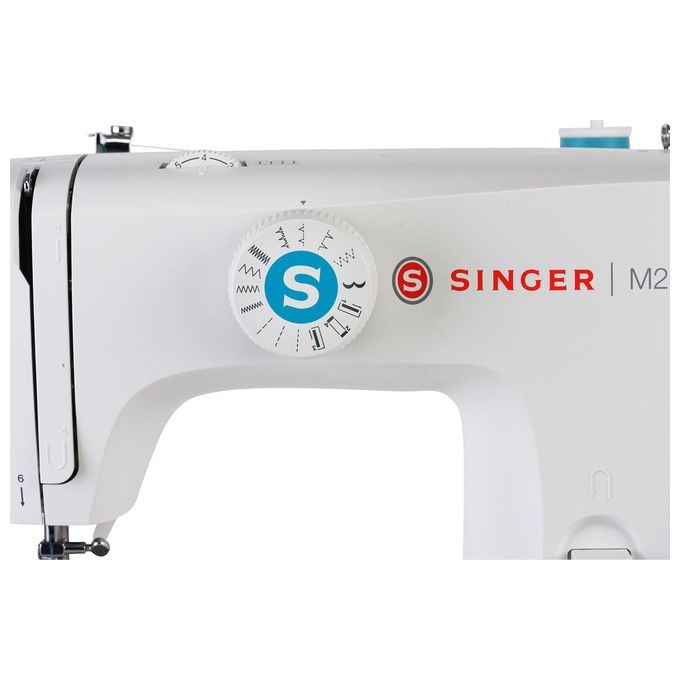 Singer M2105 Macchina da Cucire Meccanica 8 Punti Braccio Libero Asola 4 Tempi Luce LED colore Bianco