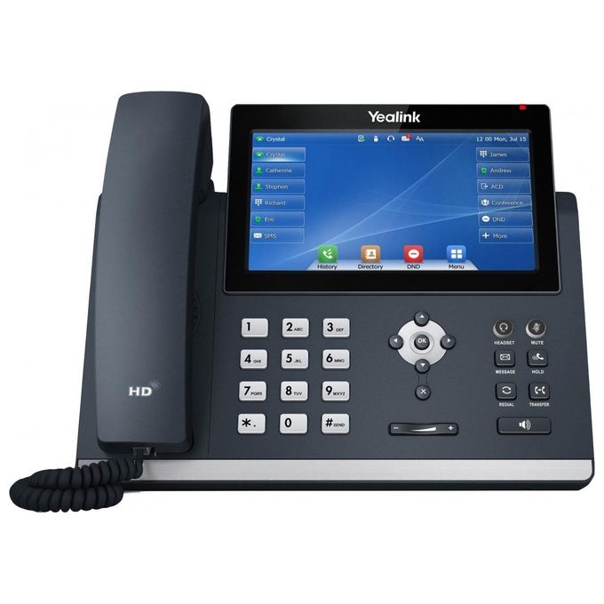 Yealink 1301204 SIP-T48U Telefono IP Touchscreen 7 pollici 800x480 Pixel 16 Account VoIP 2 Porte Gigabit Ethernet Wi-Fi Bluetooth PoE colore Grigio