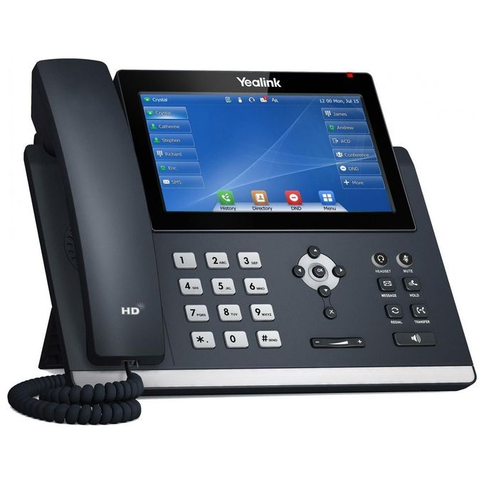 Yealink 1301204 SIP-T48U Telefono IP Touchscreen 7 pollici 800x480 Pixel 16 Account VoIP 2 Porte Gigabit Ethernet Wi-Fi Bluetooth PoE colore Grigio