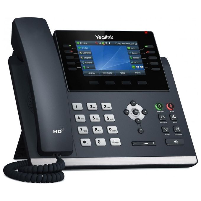 Yealink 1301203 SIP-T46U Telefono IP 16 Account SIP Gigabit Ethernet Wi-Fi Bluetooth PoE Display 4.3'' colore Grigio