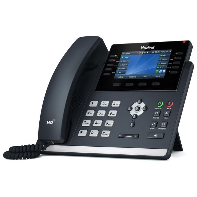 Yealink 1301203 SIP-T46U Telefono IP 16 Account SIP Gigabit Ethernet Wi-Fi Bluetooth PoE Display 4.3'' colore Grigio
