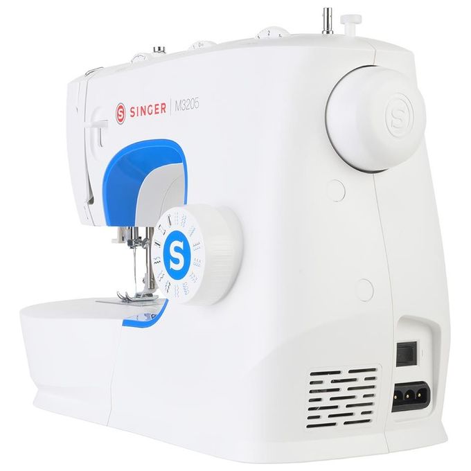 SINGER M3205 Macchina da cucire semiautomatica 23 programmi di cucito braccio libero luce incorporata colore Bianco Blu