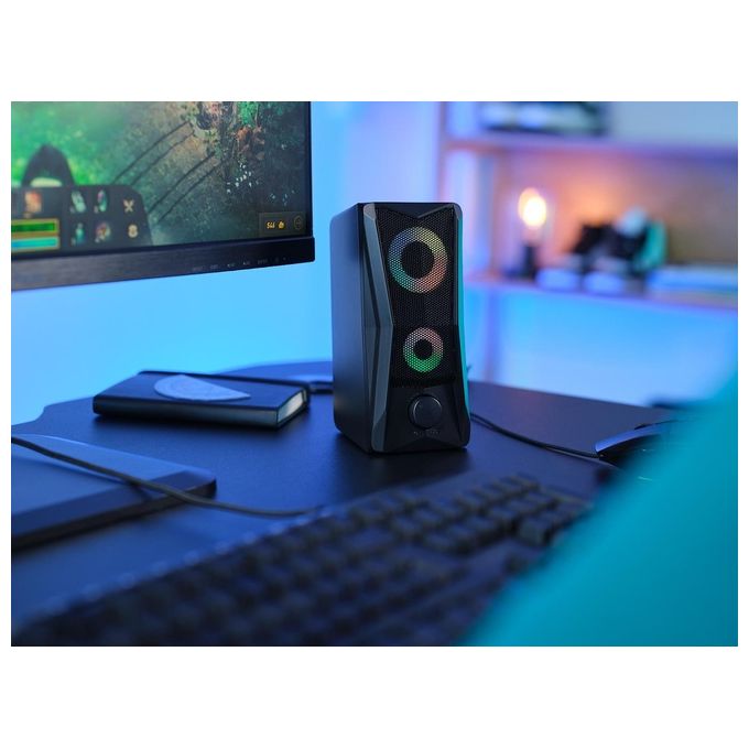 Trust GXT 606 JAVV Casse PC Gaming 2.0 Canali 12W Alimentazione USB Ingresso AUX colore Nero