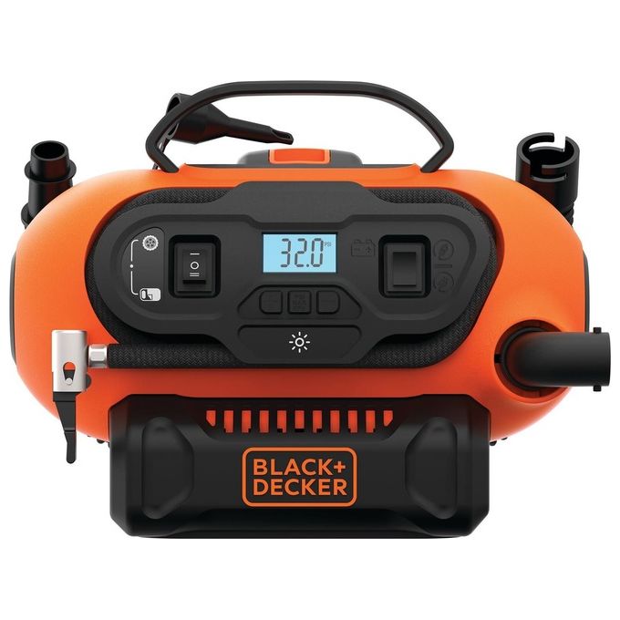 Black+decker compressore portatile 11 bar doppia alimentazione 230 12 v con accessori gonfiaggio