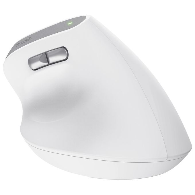Trust BAYO II Mouse Ergonomico Verticale Wireless RF Ottico 2400 DPI Ricaricabile USB-C colore Bianco