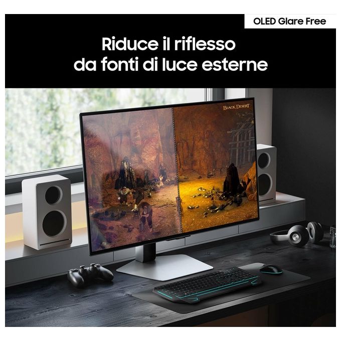 Samsung LS32DG800SUXEN Odyssey OLED G8 Monitor Gaming 32'' 4K UHD 240Hz 0.03ms FreeSync Premium Pro HDR10+ colore Argento