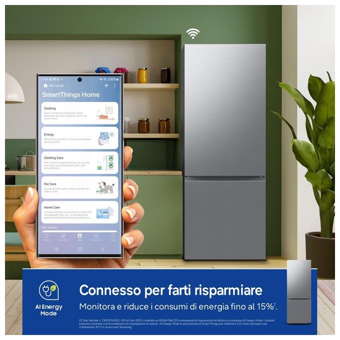 Samsung RB53DG703DS9 Frigorifero Combinato 538 L 203 cm Classe D 35 dB No Frost Wi-Fi SpaceMax colore Inox