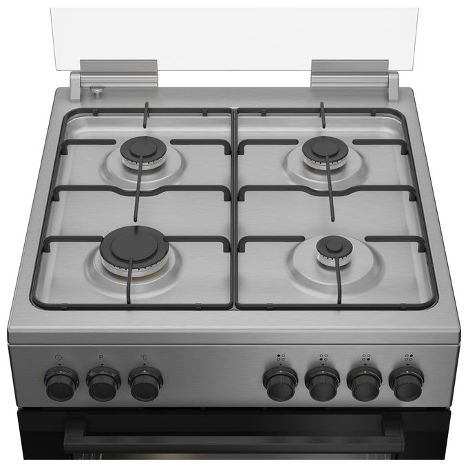 Beko FBE62120XD Cucina a Gas 4 Fuochi Forno Elettrico Ventilato 66 L Classe A Pulizia Vapore (60x60x85 cm) colore Inox
