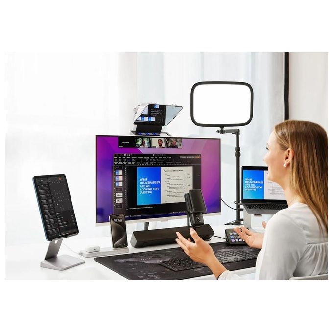 Elgato 10WAD9901 Prompter Teleprompter schermo integrato 9'' 1024x600 USB-C compatibile DSLR Webcam Smartphone colore Nero