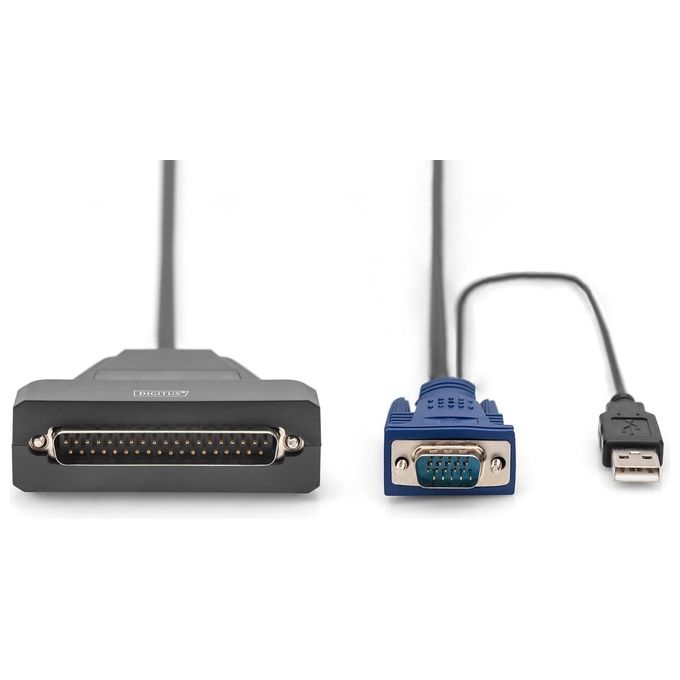 Digitus DS-72212 Commutatore KVM Modulare Porta Singola USB PS-2 VGA 1U compatibile DS-72210 DS-72211 colore Nero