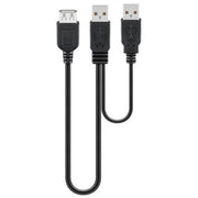 Wentronic cavo splitter alimentazione usb 2.0 connettori 2xa maschio - 1xa femmina