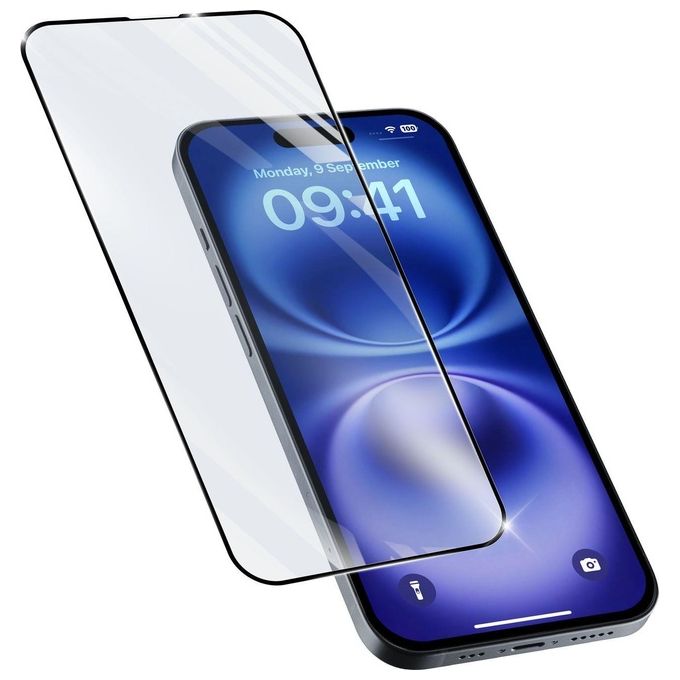 Cellularline 2TEMPGCAPIPH16 Impact Glass Capsule Vetro Temperato iPhone 16 9H Bordo a Bordo colore Trasparente