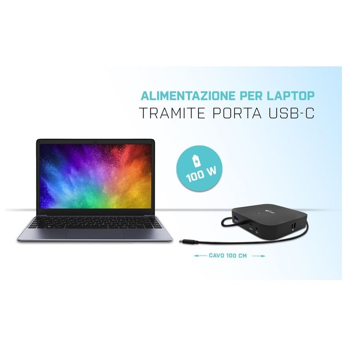 I-tec C31HDMIDPDOCKPD Docking Station USB-C HDMI DP con Power Delivery 100W 1x HDMI 1x DisplayPort 6x USB Ethernet Gigabit VESA colore Nero