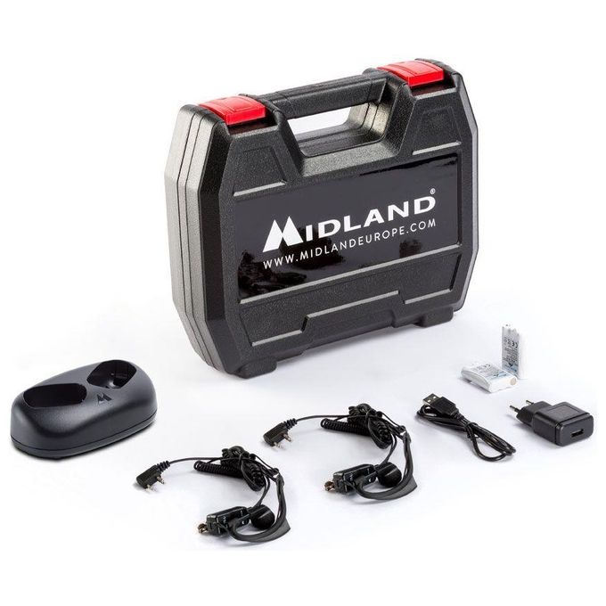 Midland C1178.03 XT50 Adventure ricetrasmittente PMR446 24 canali 8 km 38 toni CTCSS ricarica USB colore Nero Grigio