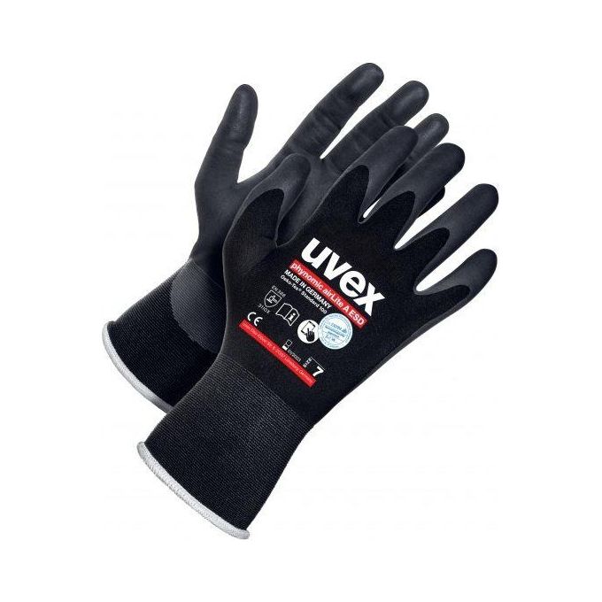 Uvex 6003810 Phynomic airLite A ESD Guanti da Montaggio Antitaglio Livello A EN 388:2016 Taglia 10 colore Nero